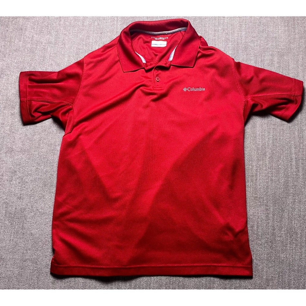 Columbia Utilizer Polo Shirt Mens XL Red Omni Shade Sun Protection Golf Slit